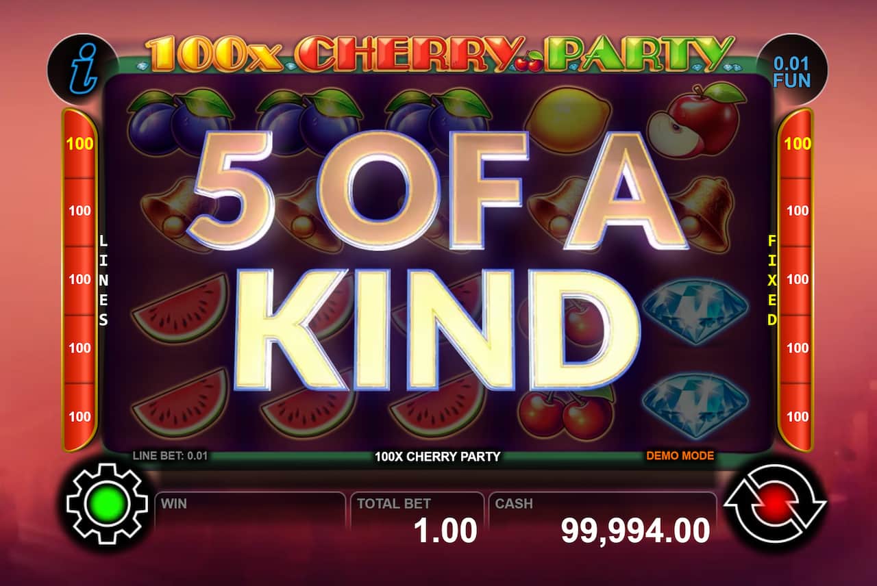 Five of a Kind Screen - Hell's Cherries slot game