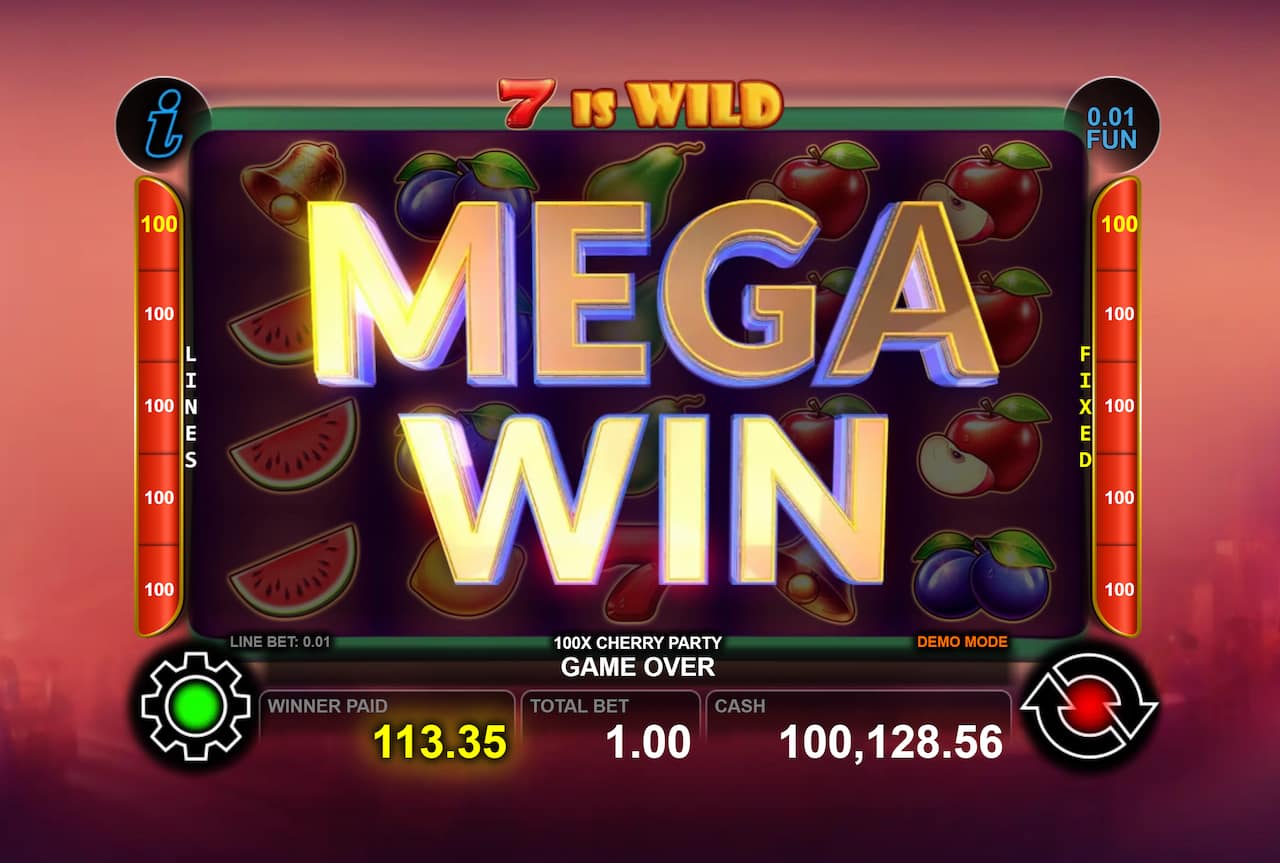 Mega Win Screen - Hell's Cherries slot game