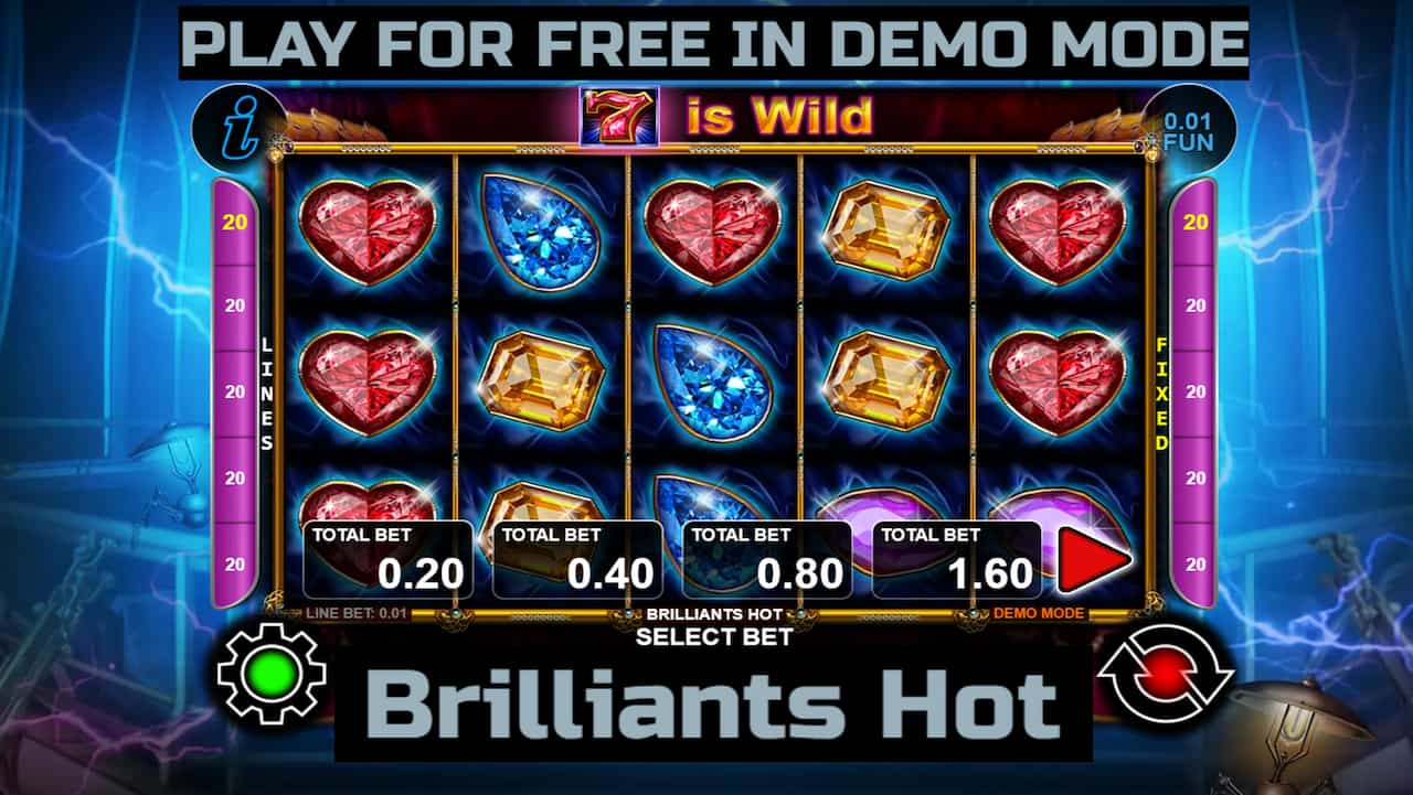 Brilliants Hot slot game by CT Interactive. Play for free in demo mode.