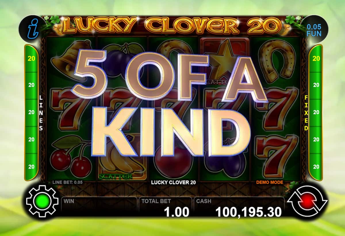 5 of a Kind Screen - Lucky Clover 20 slot game