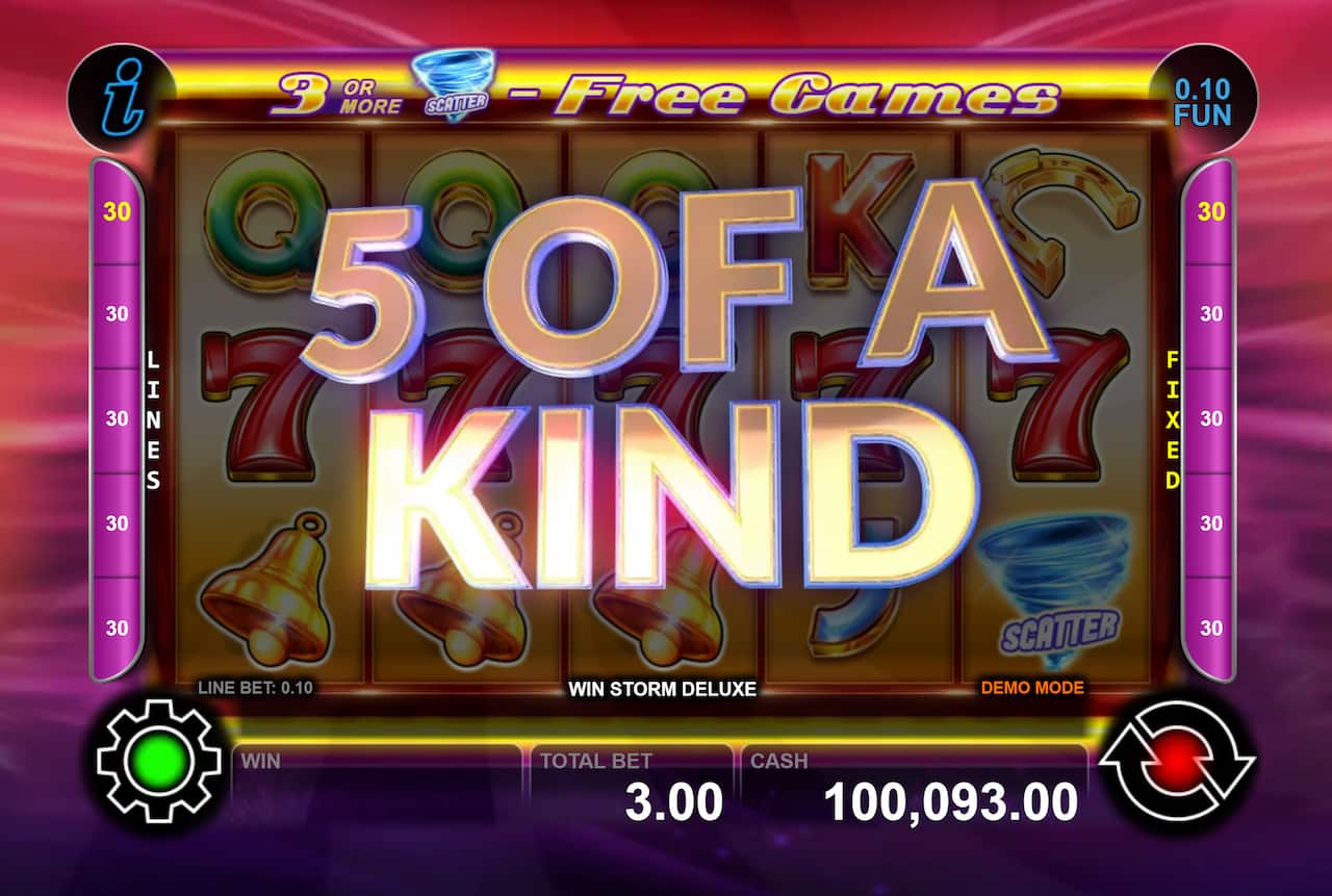 Five of a Kind Screen - Win Storm Deluxe slot game