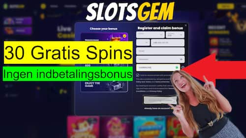 Slotsgem Casino 30 free spins no deposit bonus with promo code