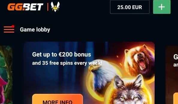 GGBet Casino 25€ Bonus ohne Einzahlung erhalten