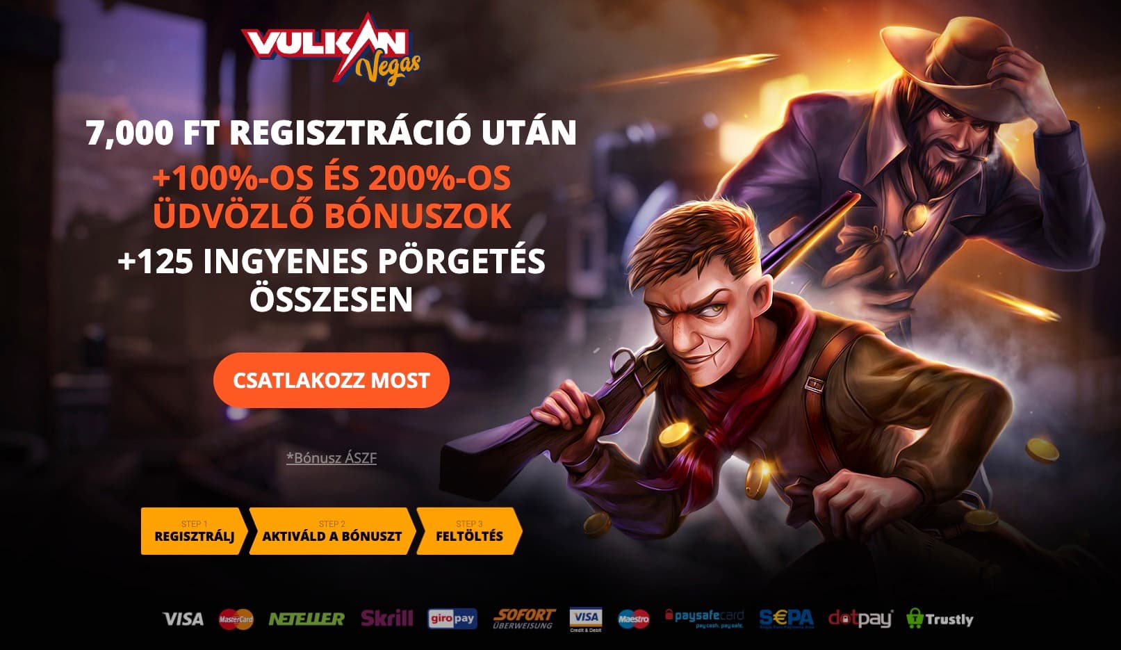 Seite mit dem Angebot ohne Einzahlung bei Vulkan Vegas Casino