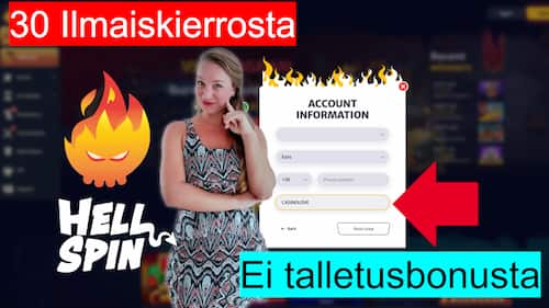 Hellspin Casino 30 free spins no deposit bonus with promo code
