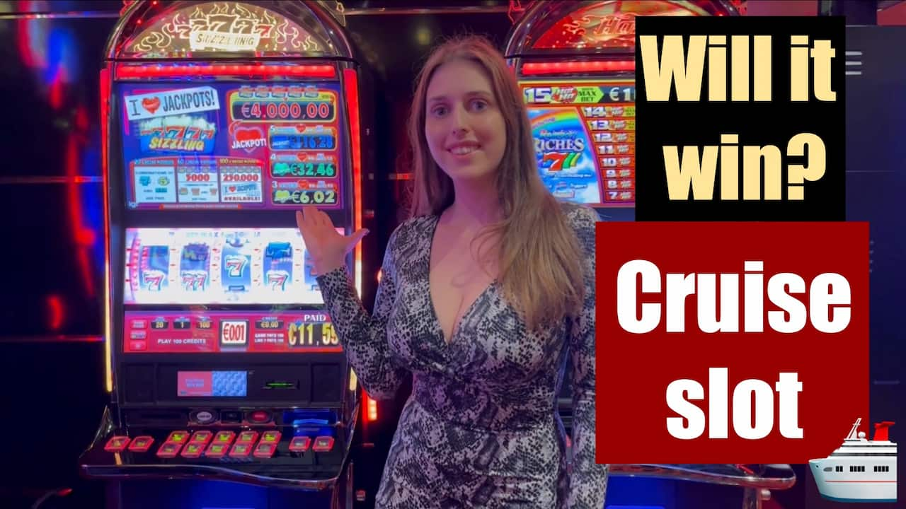 Playing slot game on a cruiseship's casino