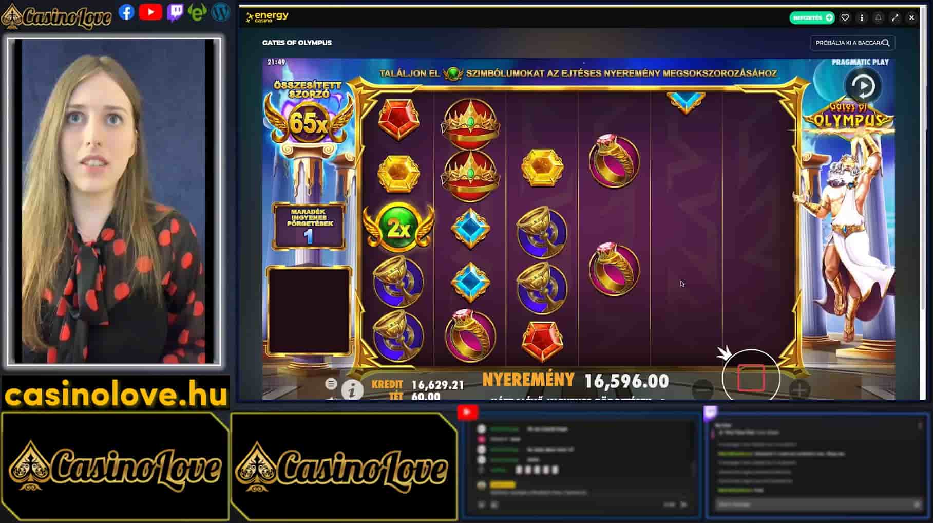 Gates of Olympus - slot big win at Energy Casino