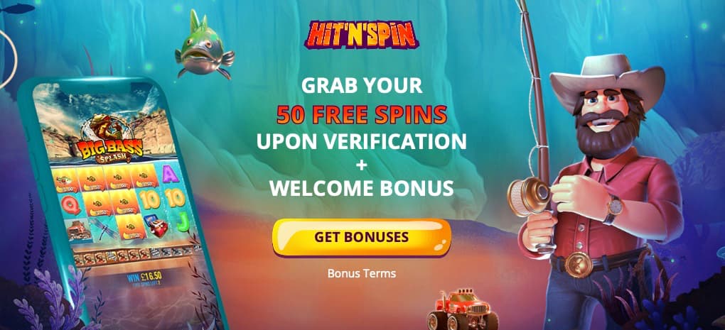 50 free spins No deposit offer page at Hit n Spin Casino