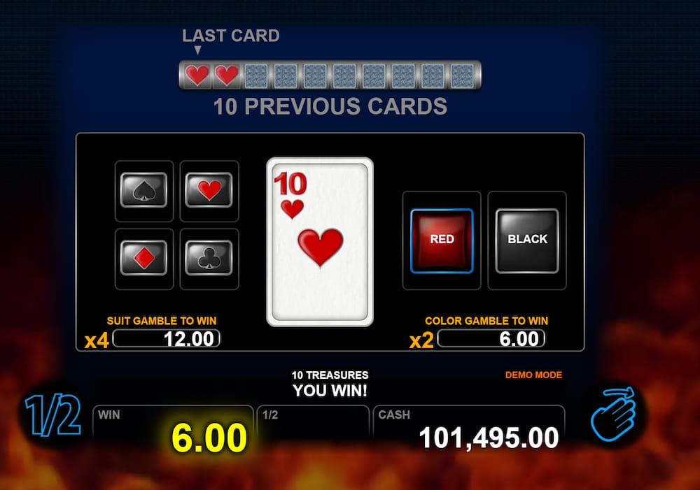 Double-Up Feature Screen - 10 Treasures slot game