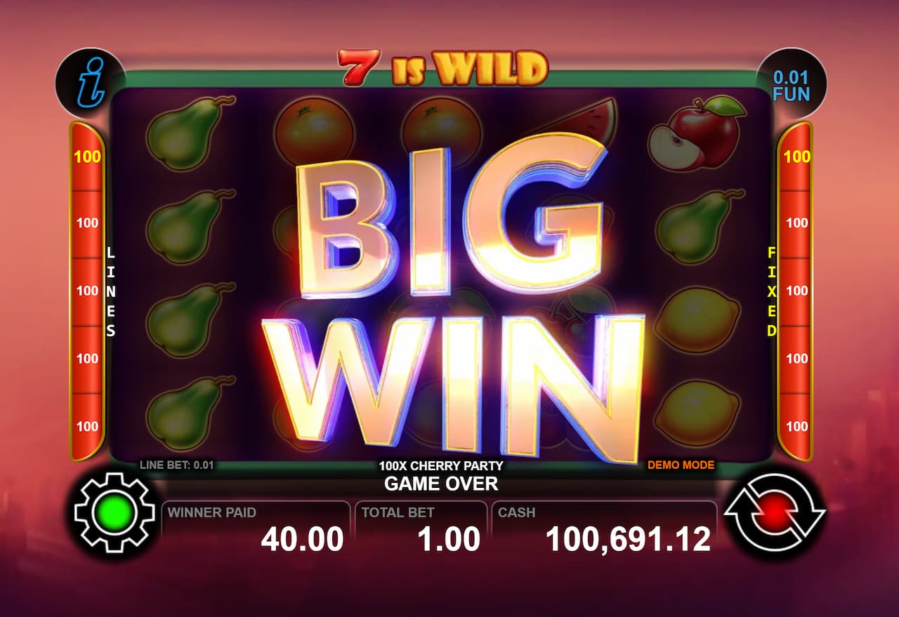 Big Win Screen - Hell's Cherries slot game