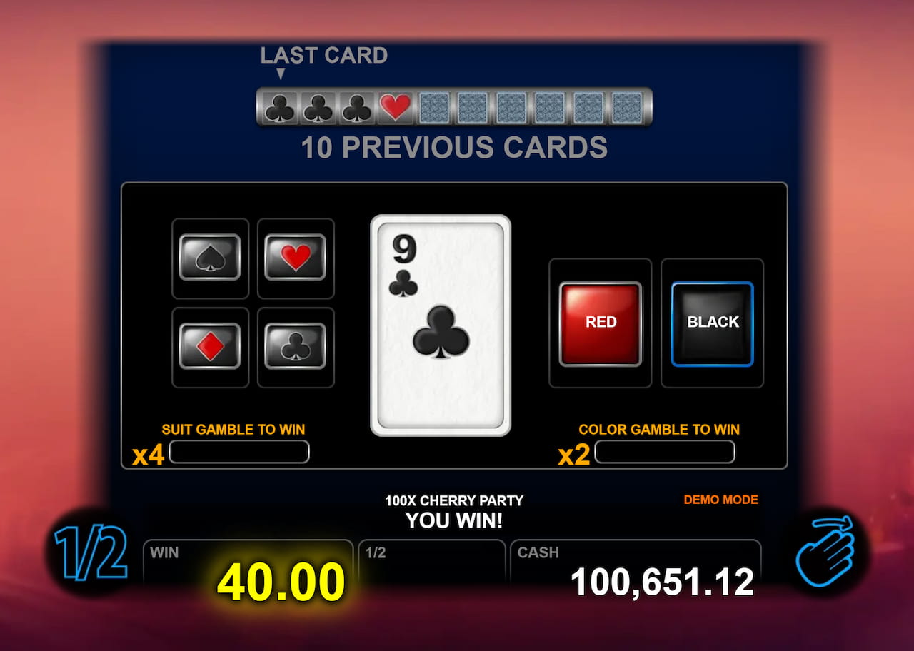 Double Up Win Screen - Hell's Cherries slot game