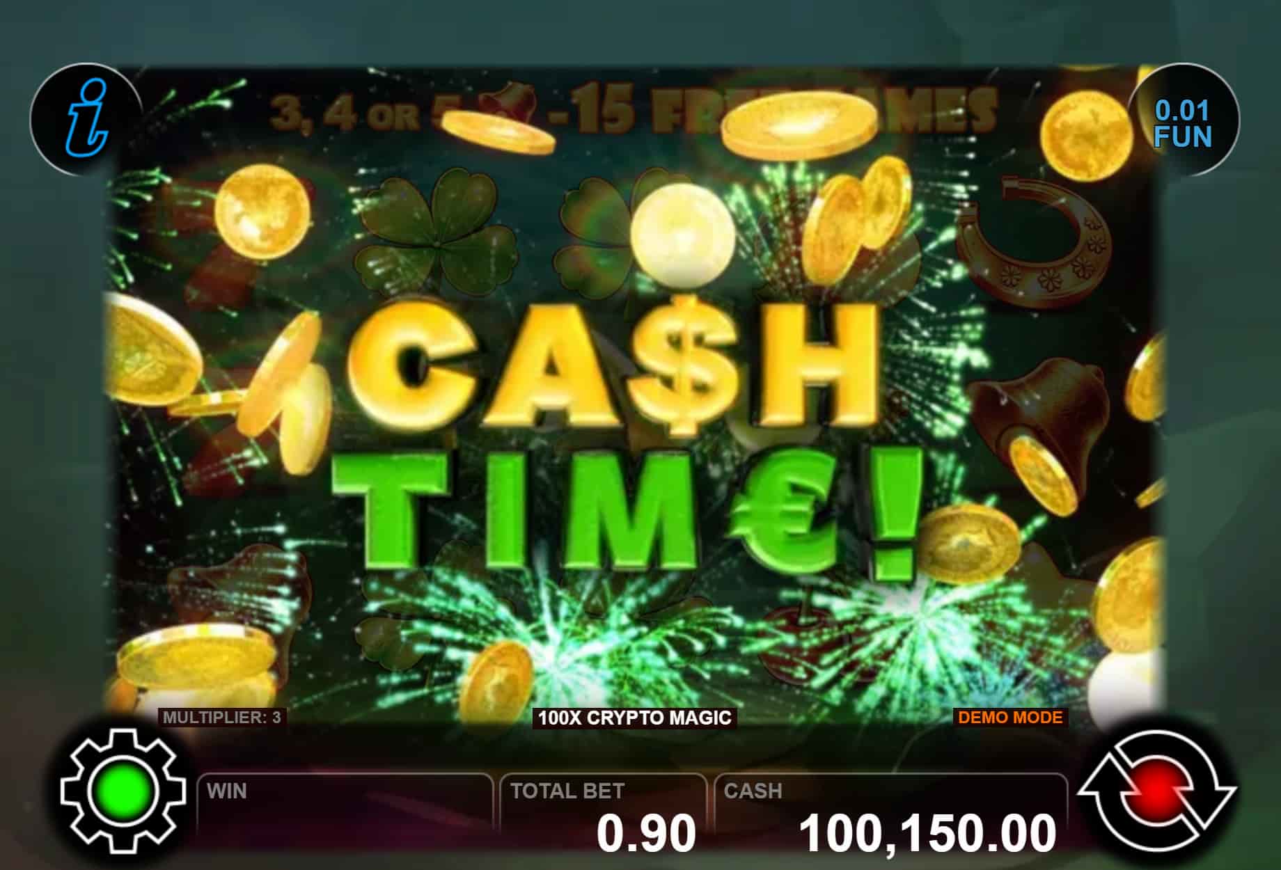 Cash Time Screen - 100x Crypto Magic slot game