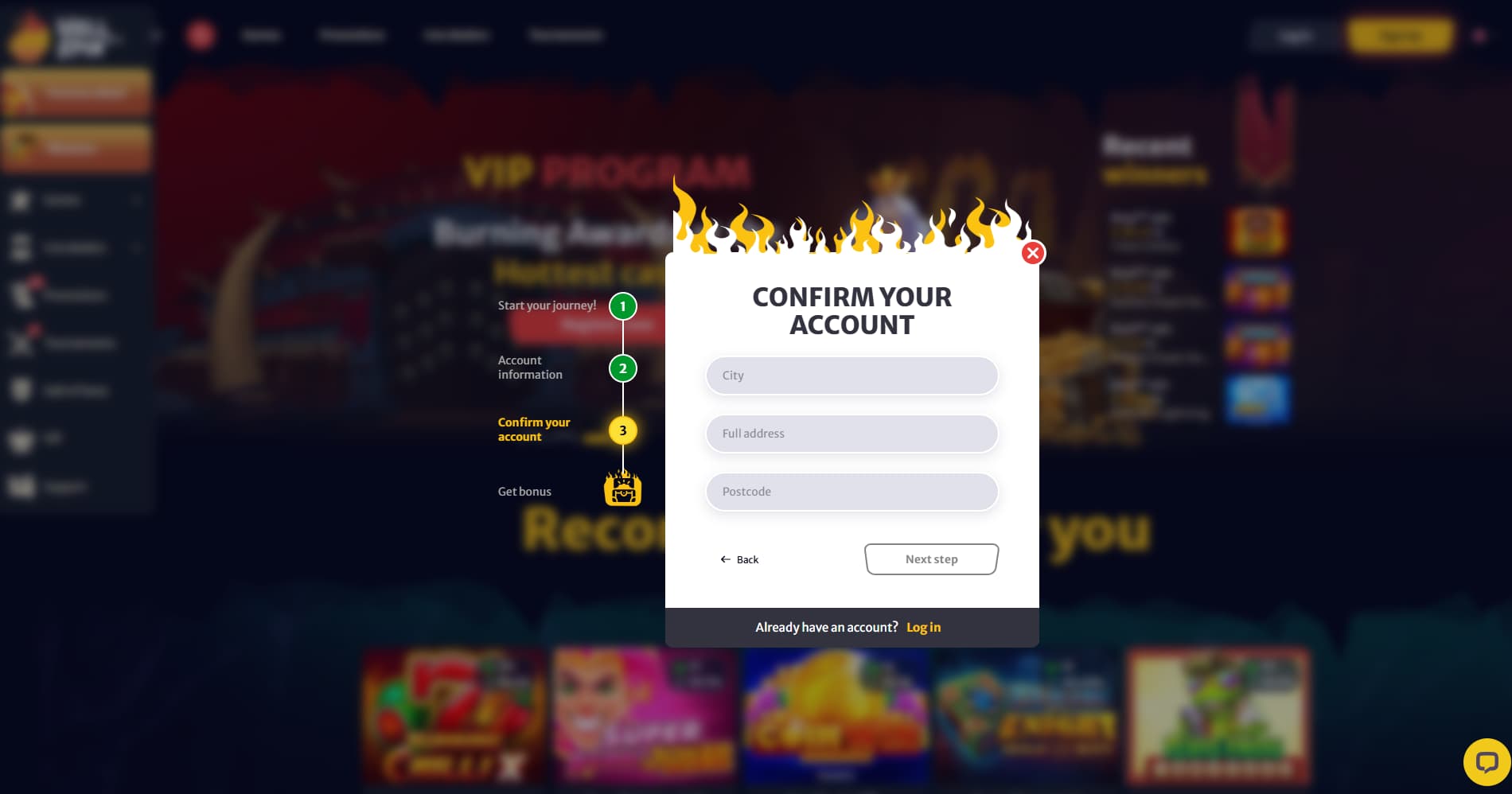 Provide personal information.