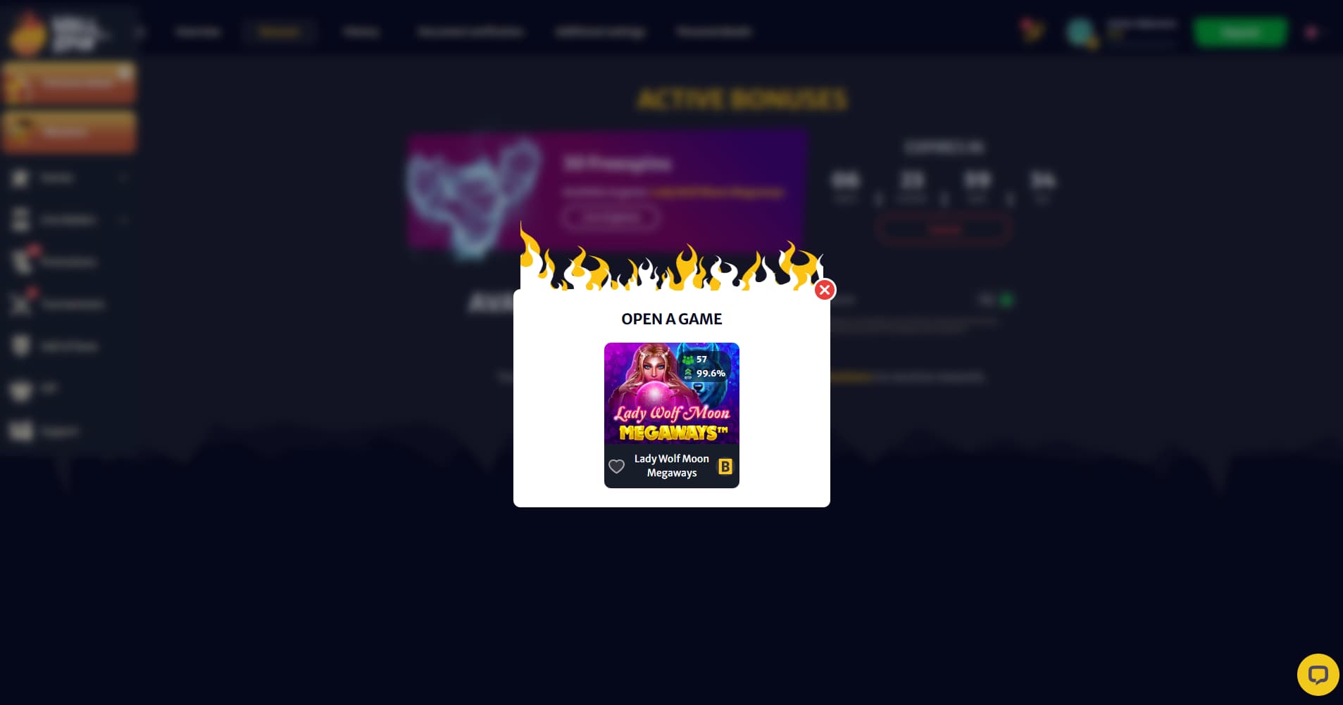 Click on the -list of games- and launch the game.