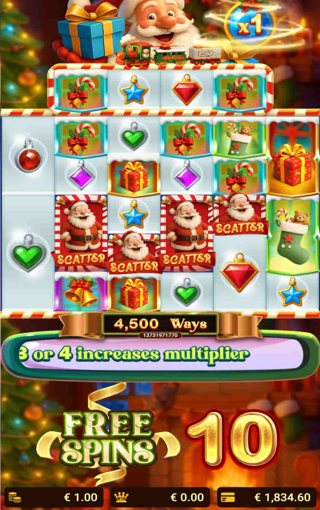 Landing The SCATTER Brings More Free Spins - Christmas Tree of Wonders slot game