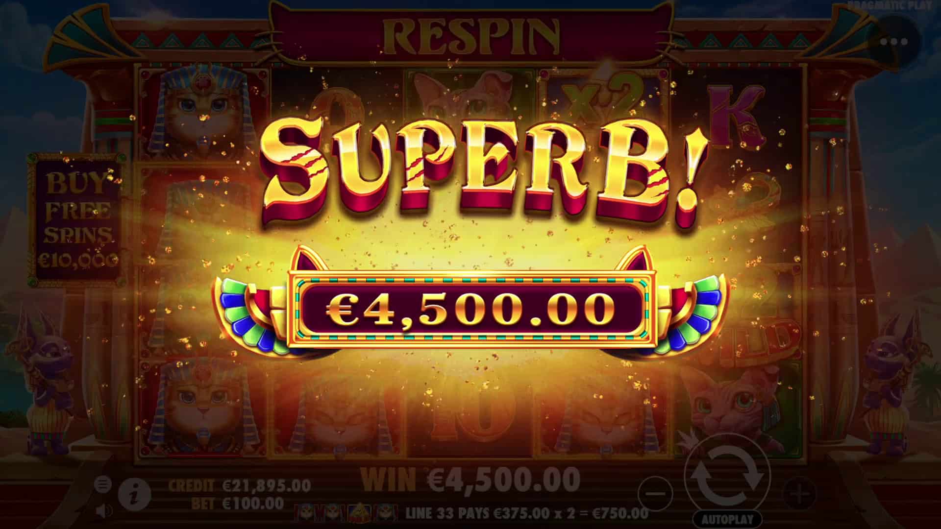Superb Win Screen - Cleocatra slot game