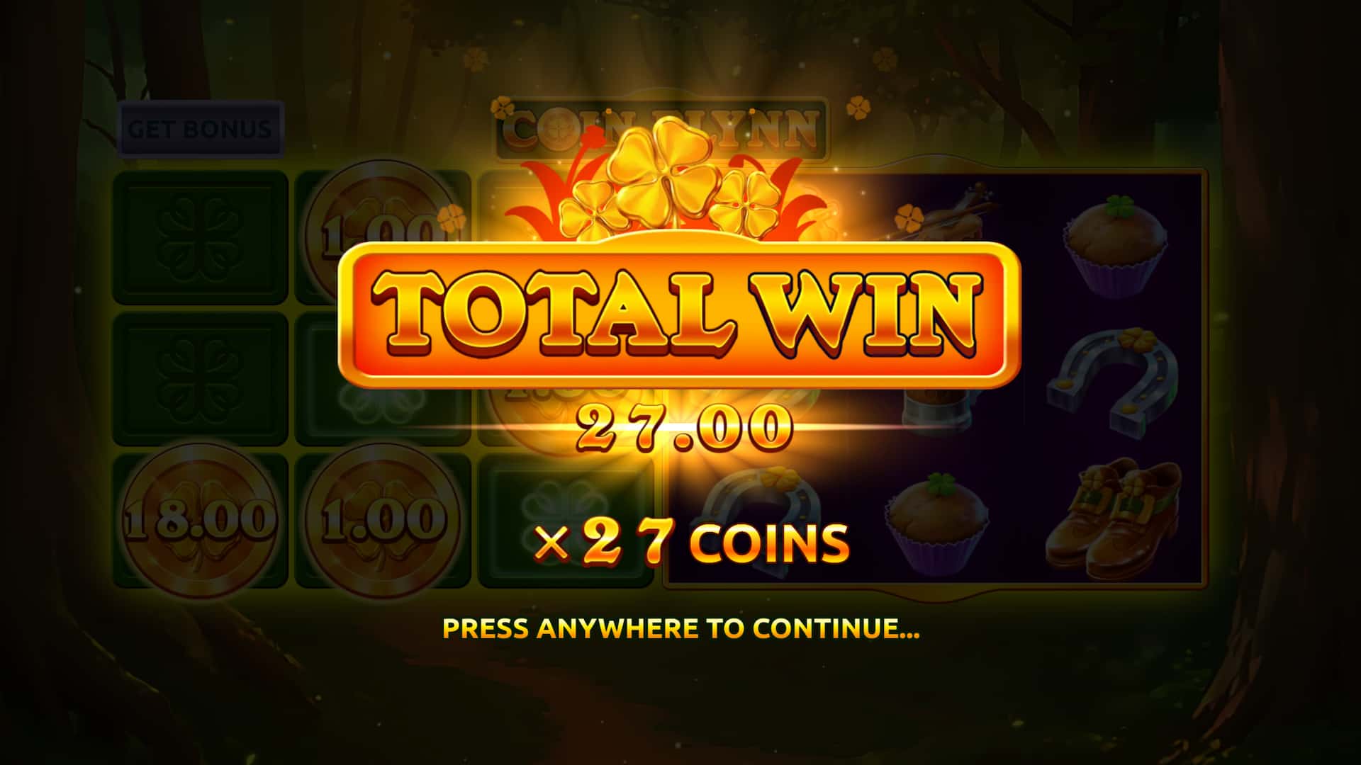Total Win Screen - Coin Flynn slot game