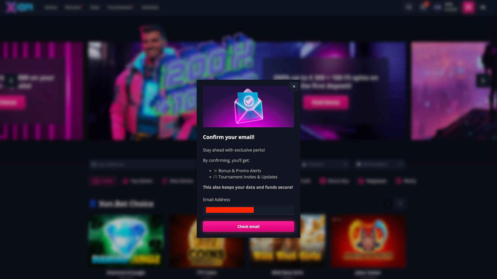 Email verification request pops up