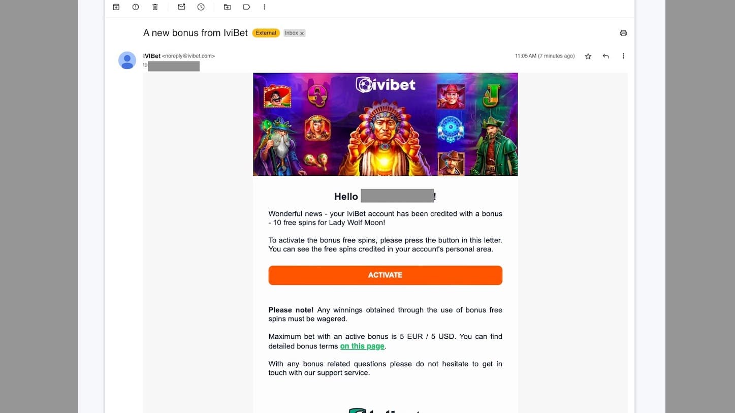 Verify your email address. You will receive the verification email from Ivibet.
