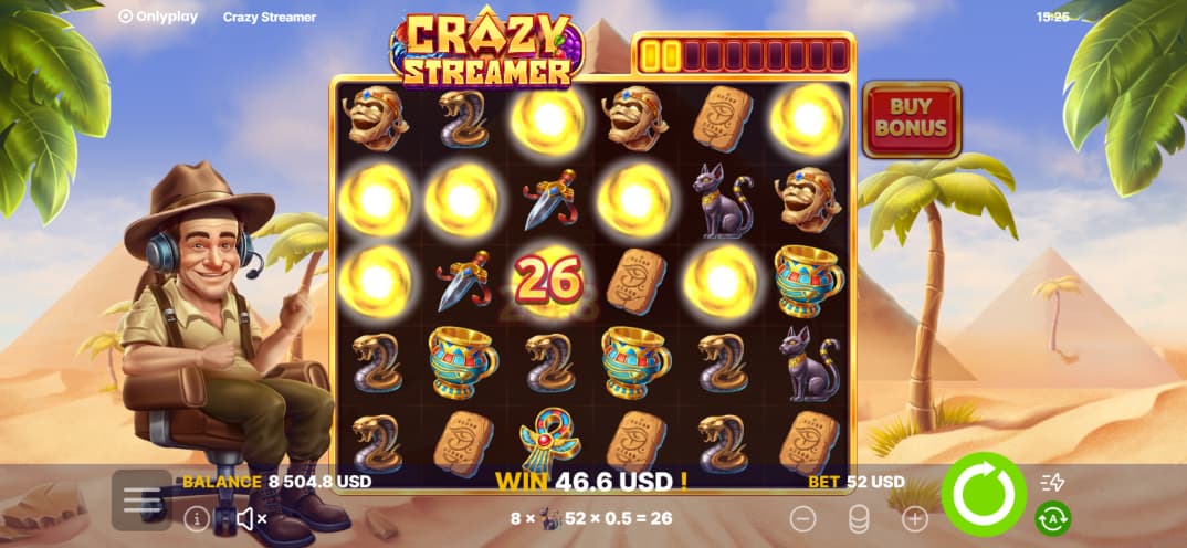 An alternate scenery in the desert - Crazy Streamer slot game