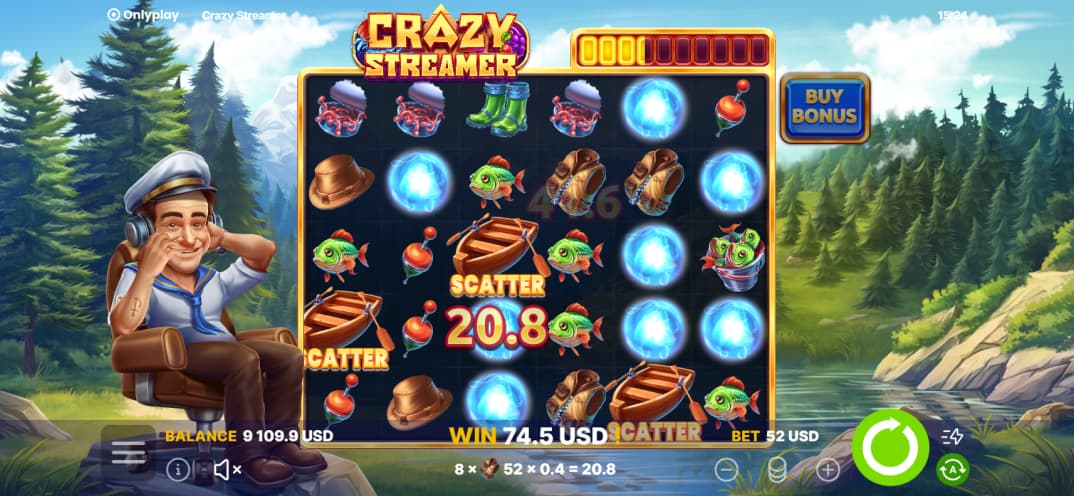 An alternate scenery in the wilds - Crazy Streamer slot game