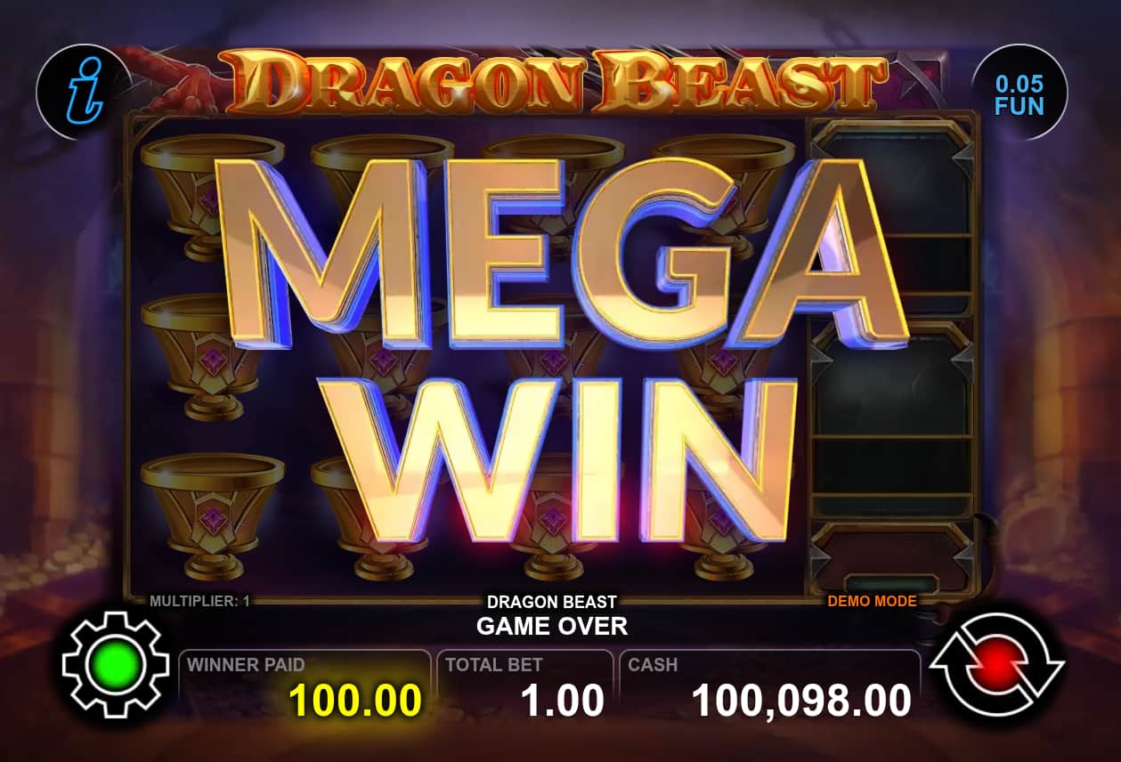 Mega Win Screen - Dragon Beast slot game