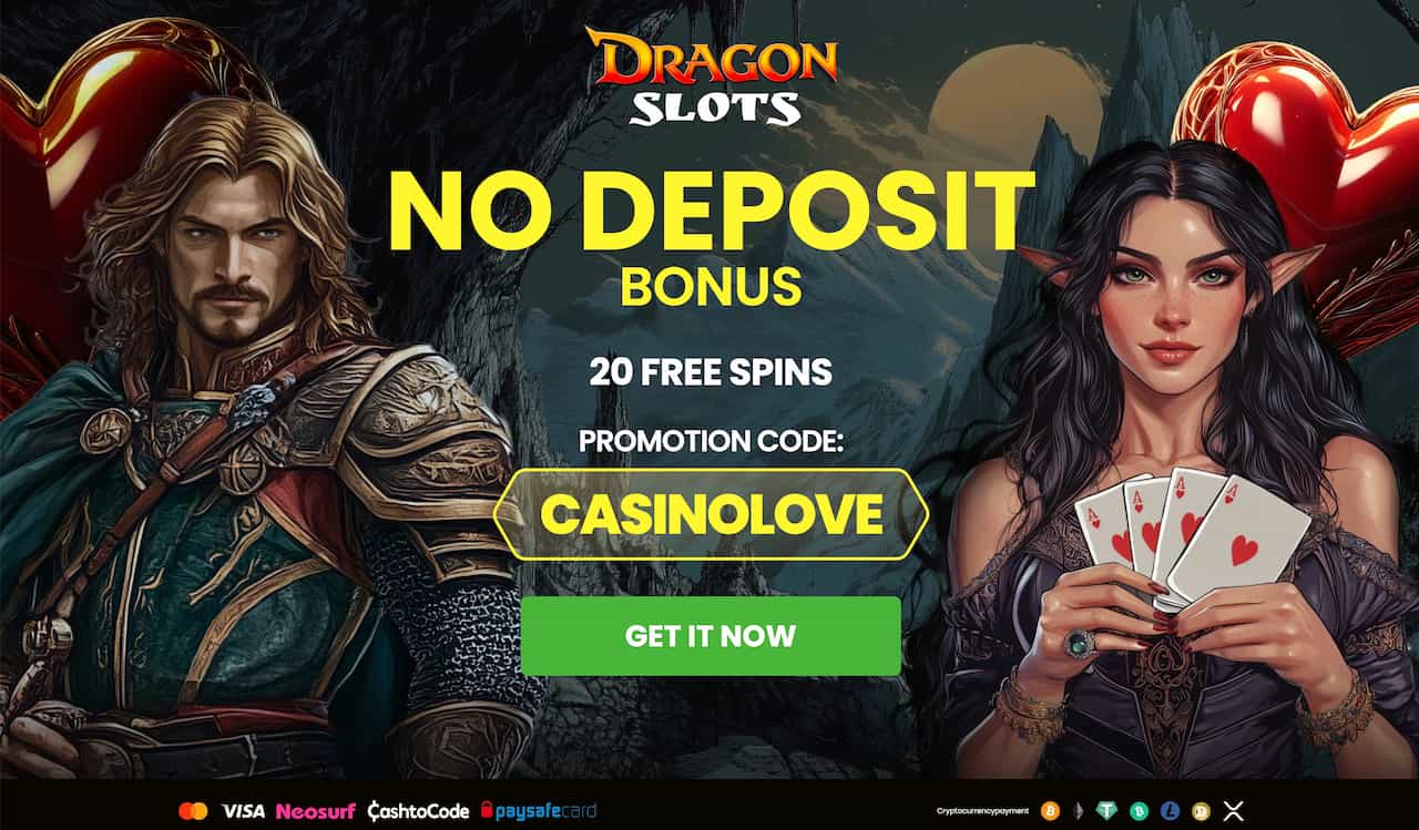 Landing page with the 20 free spins bonus details