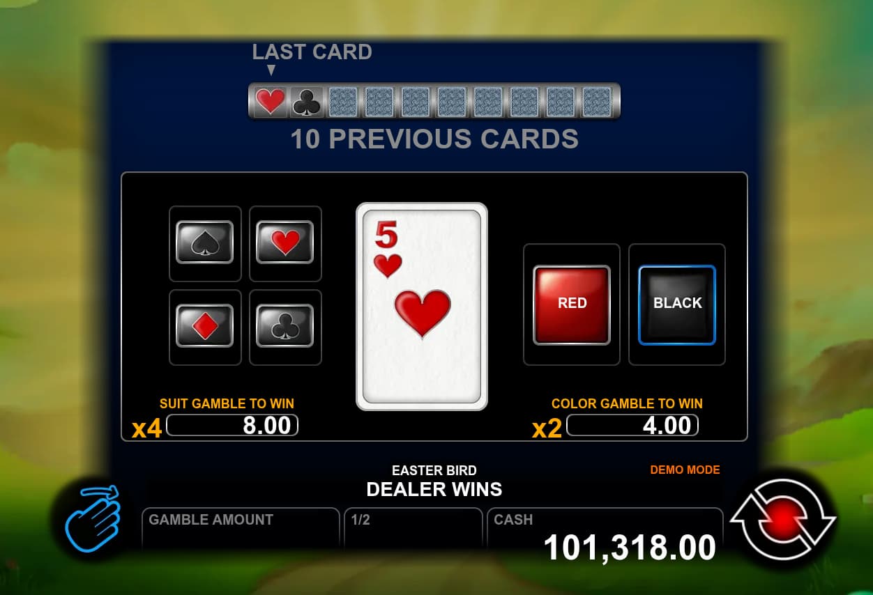 Double-Up Feature Screen - Easter Bird slot game