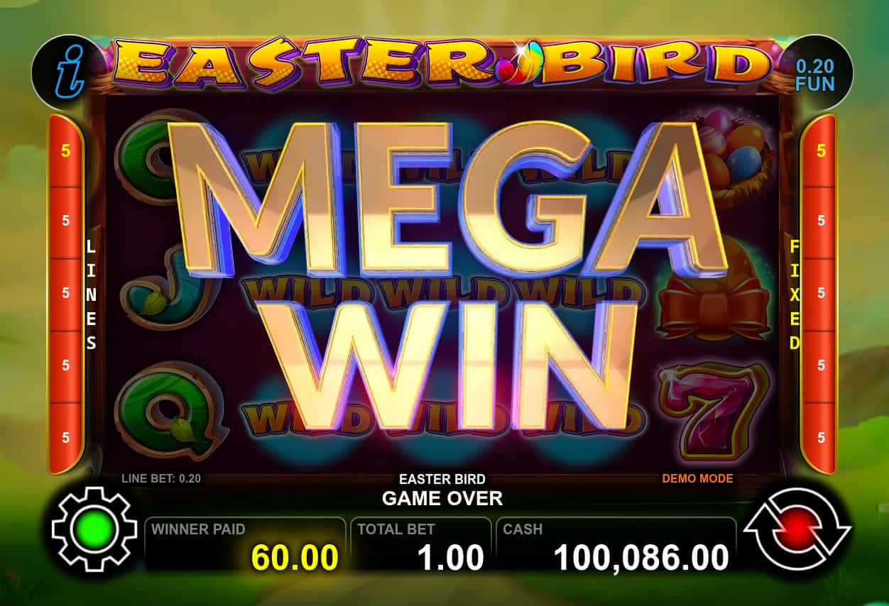 Mega Win Screen - Easter Bird slot game