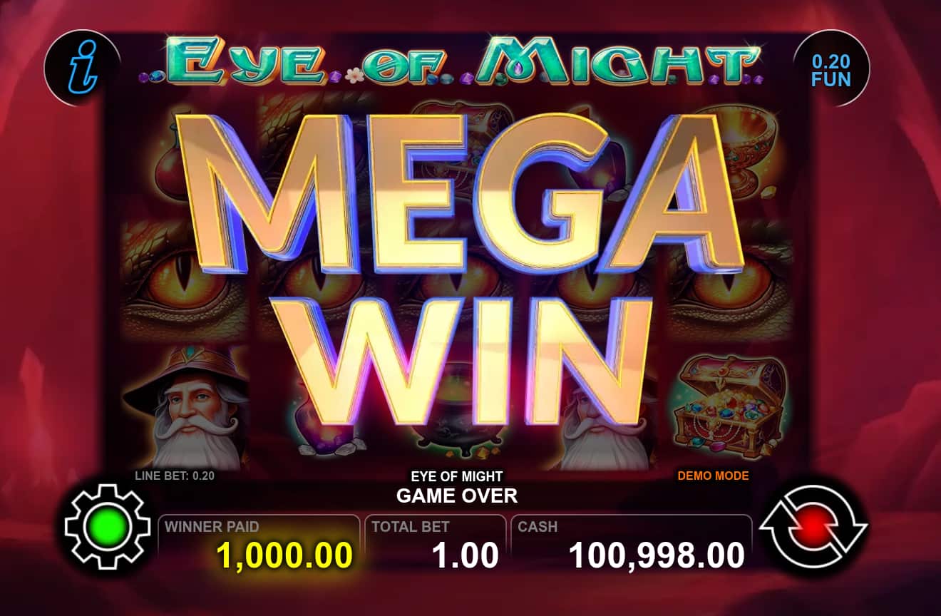 Mega Win Screen - Eye of Might slot game