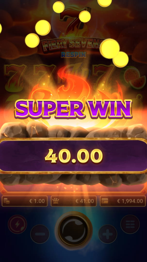 Super Win Screen - Fiery Sevens Respin slot game