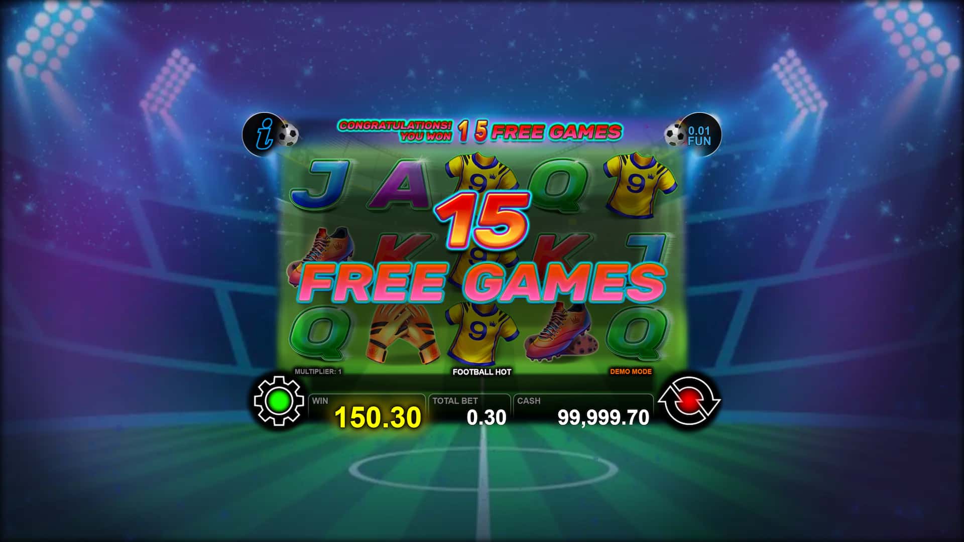 Free Games Screen - Football Hot slot game