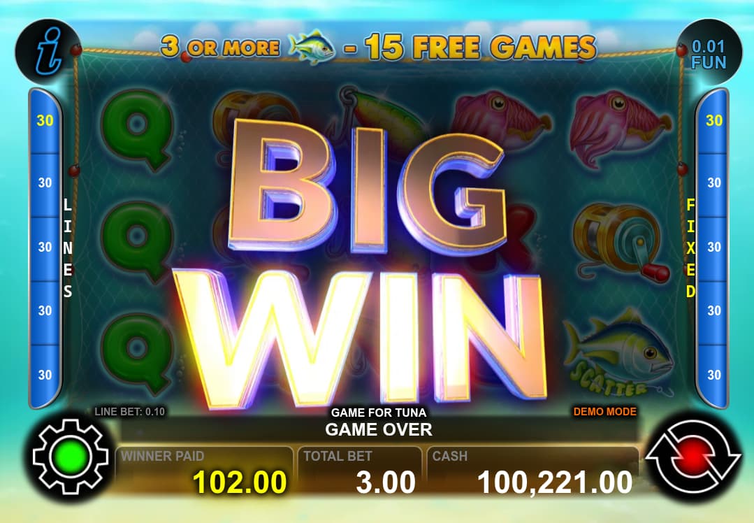 Big Win Screen - Game for Tuna slot game