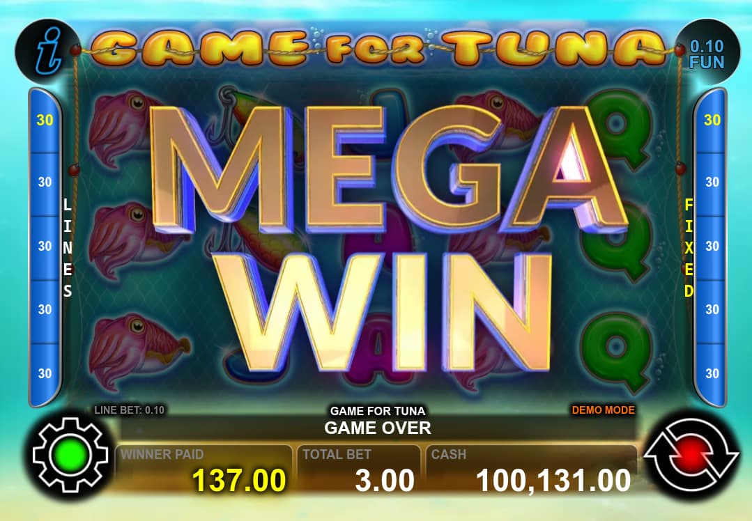 Mega Win Screen - Game for Tuna slot game
