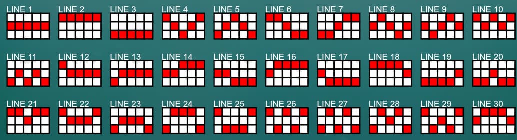 Paylines of the Game for Tuna slot game