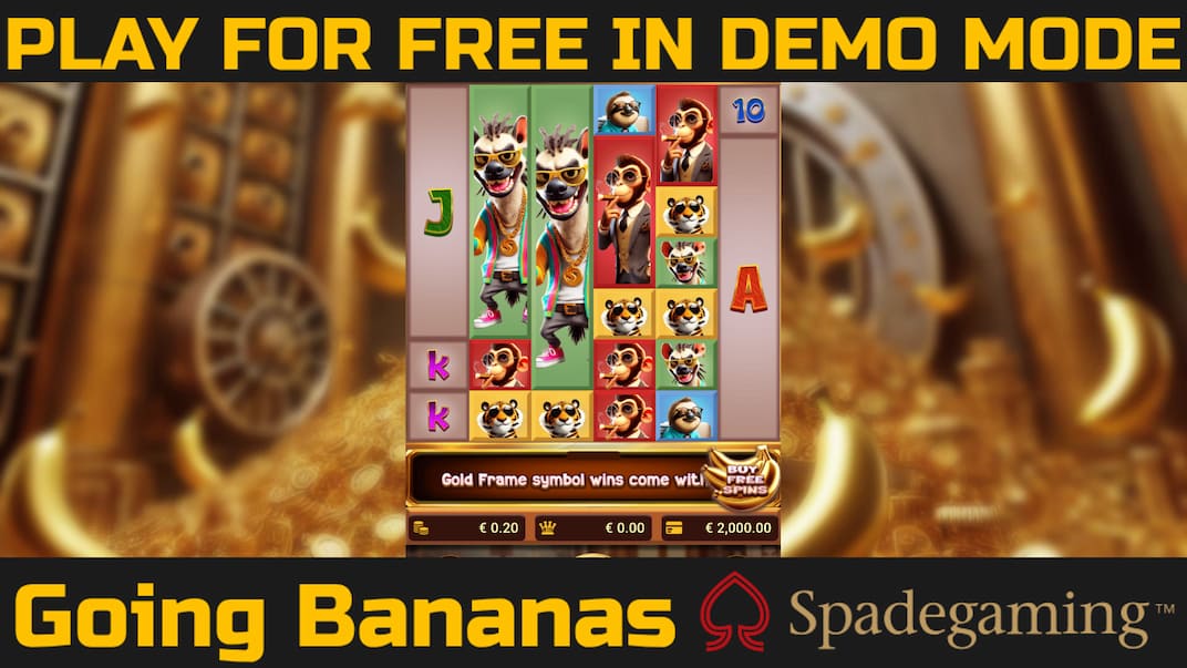 Going Bananas slot game by Spadegaming. Play for free in demo mode.