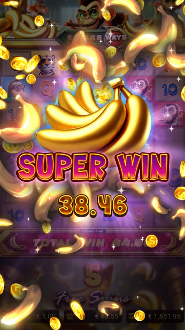 Super Win Screen - Going Bananas slot game