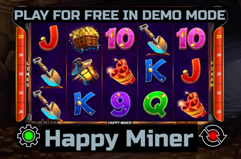 Happy Miner slot game by CT Interactive. Play for free in demo mode.