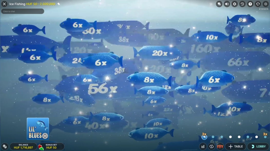Ice Fishing Bonus Game bottom view