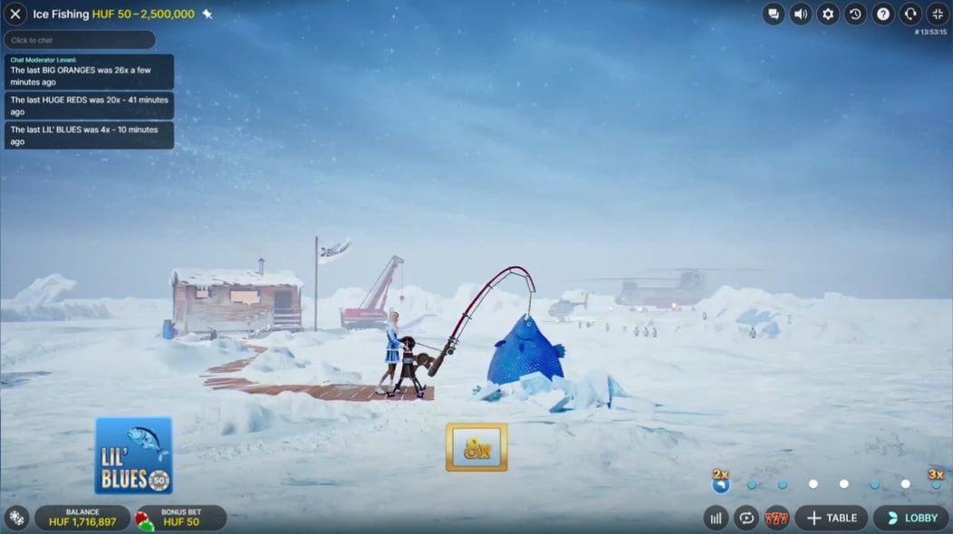Ice Fishing Bonus Game top view