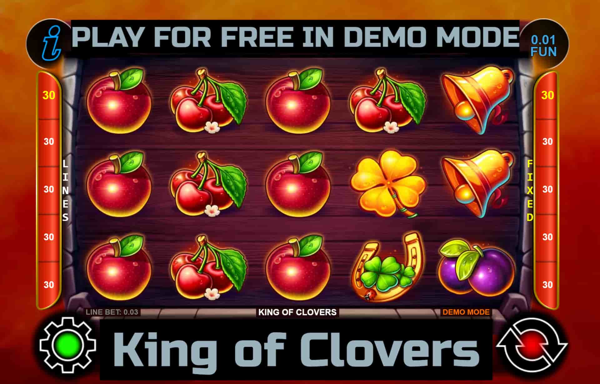 King of Clovers slot game by CT Interactive. Play for free in demo mode.