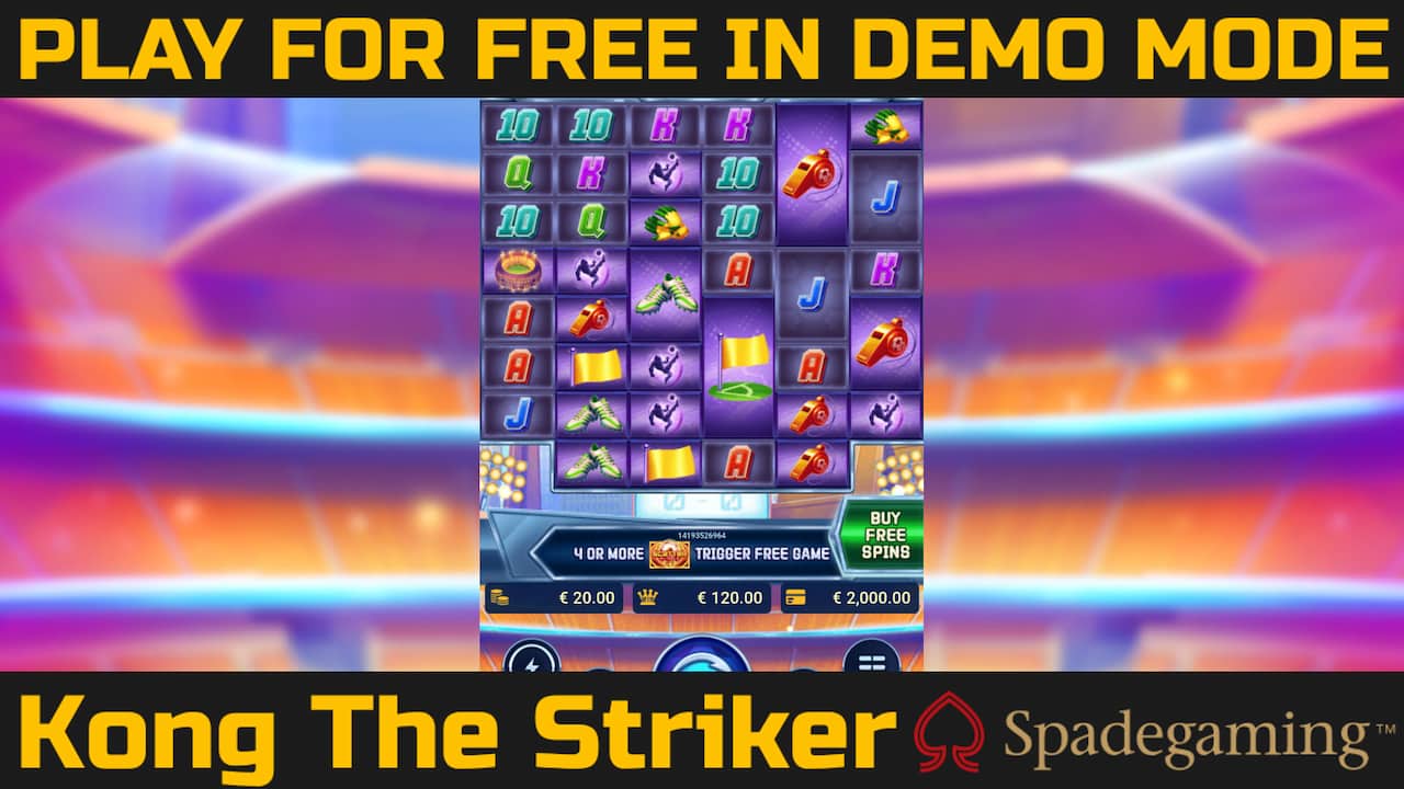 Kong The Striker slot game by Spadegaming. Play for free in demo mode.