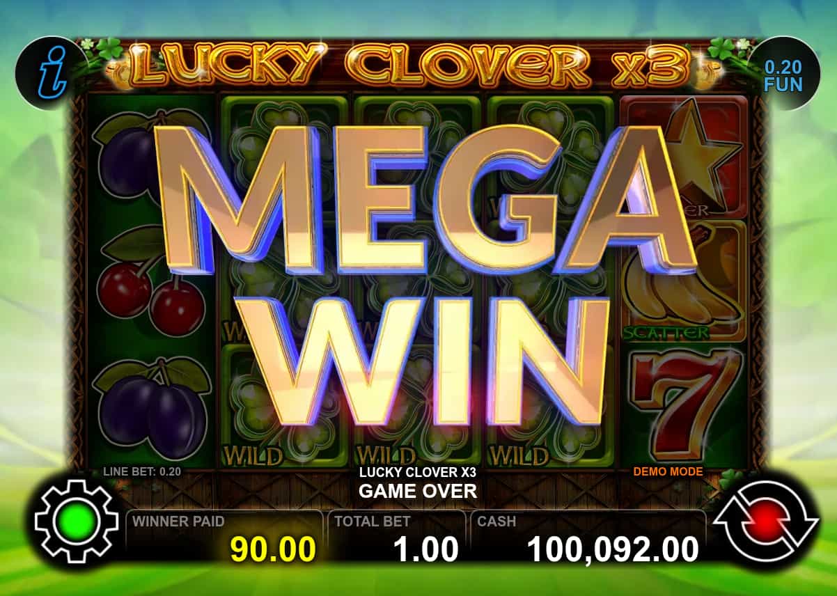 Mega Win Screen - Lucky Clover x3 slot game