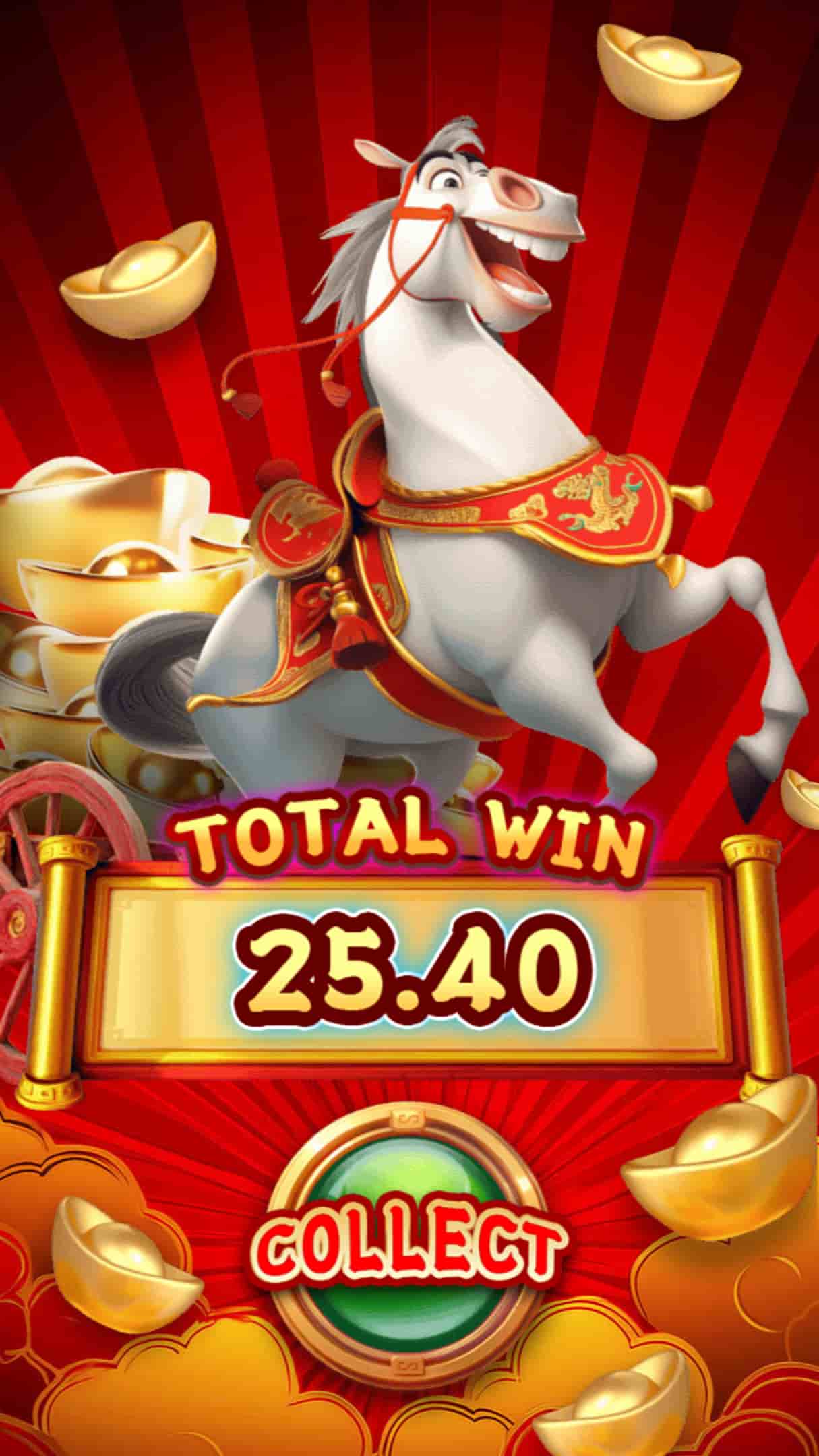 Bonus Game Win Screen - Lucky Horse slot game