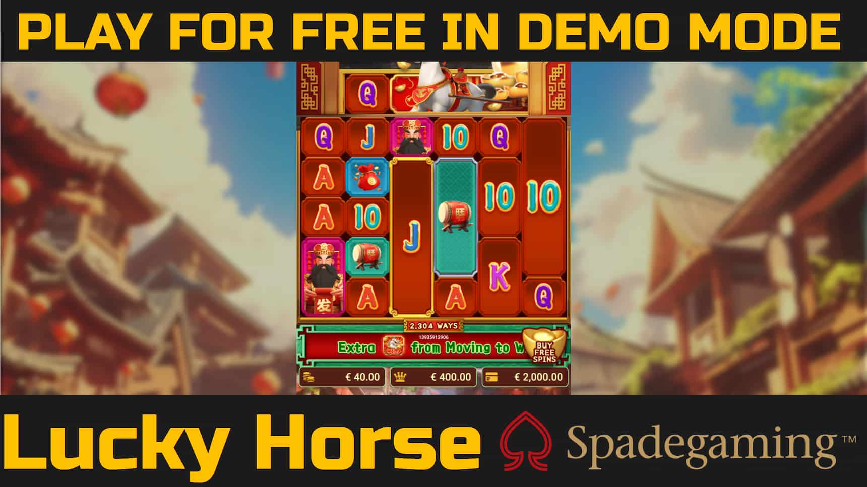 Lucky Horse slot game by Spadegaming. Play for free in demo mode.