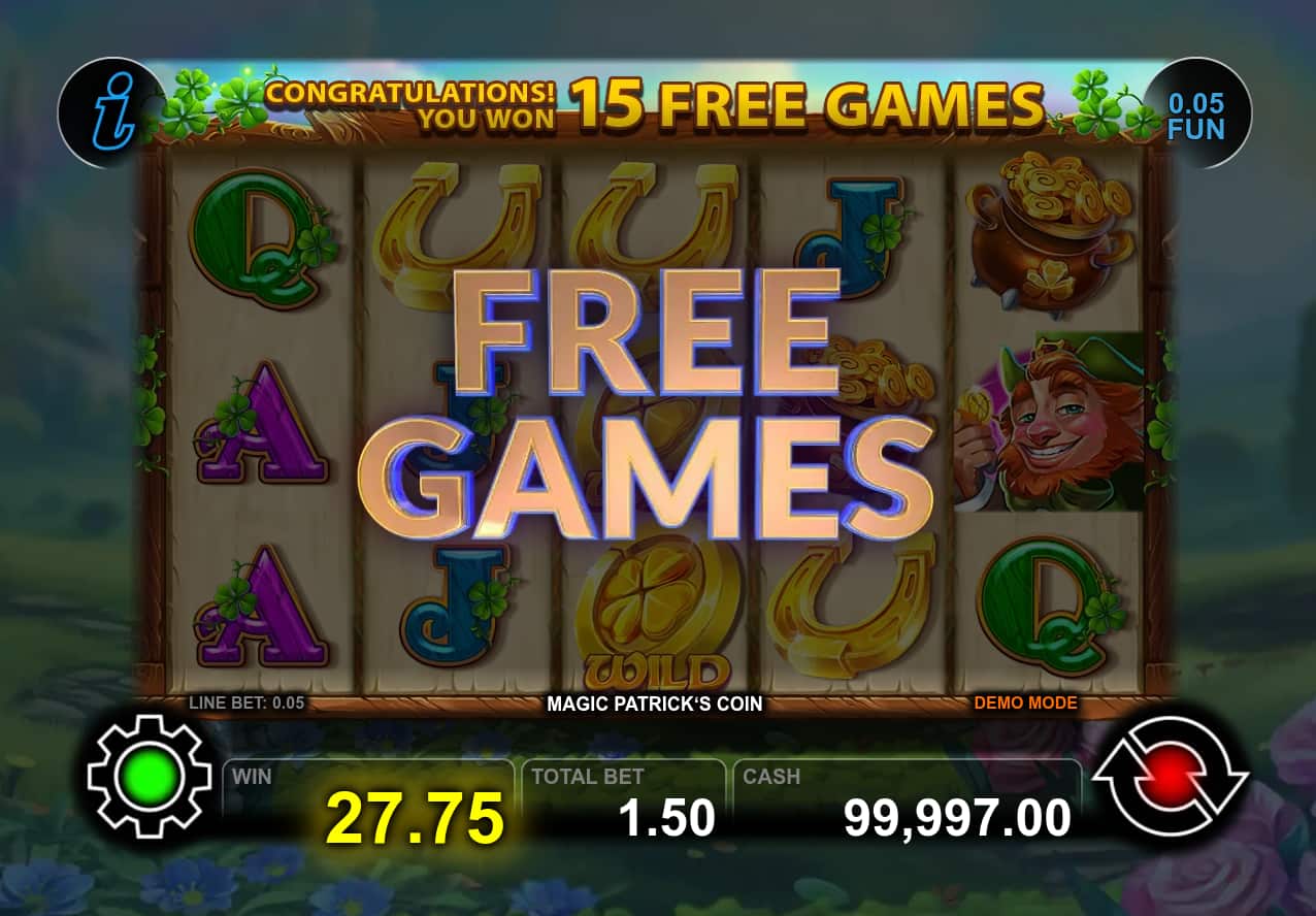 Free Games Screen - Magic Patrick's Coin slot game