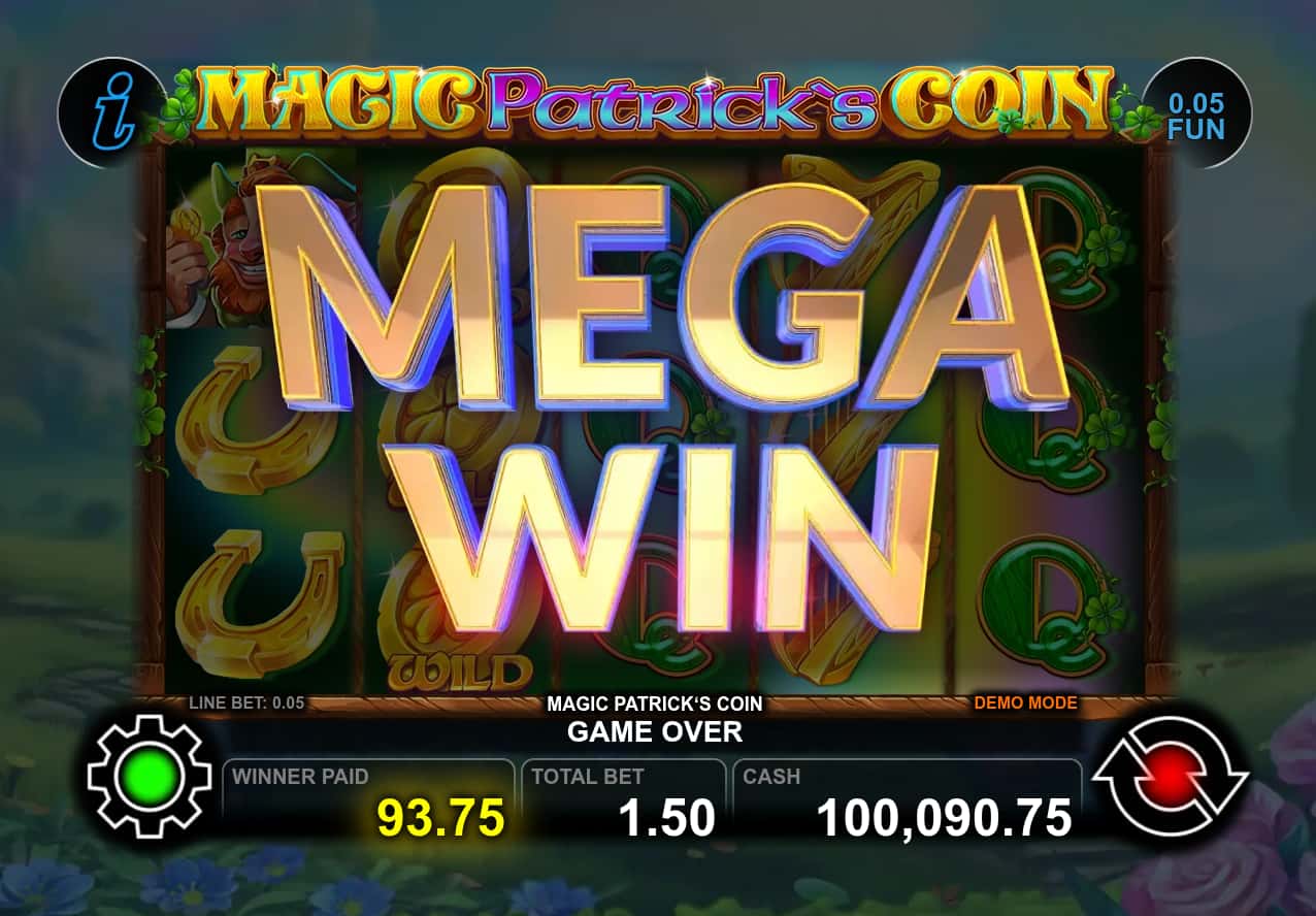 Mega Win Screen - Magic Patrick's Coin slot game