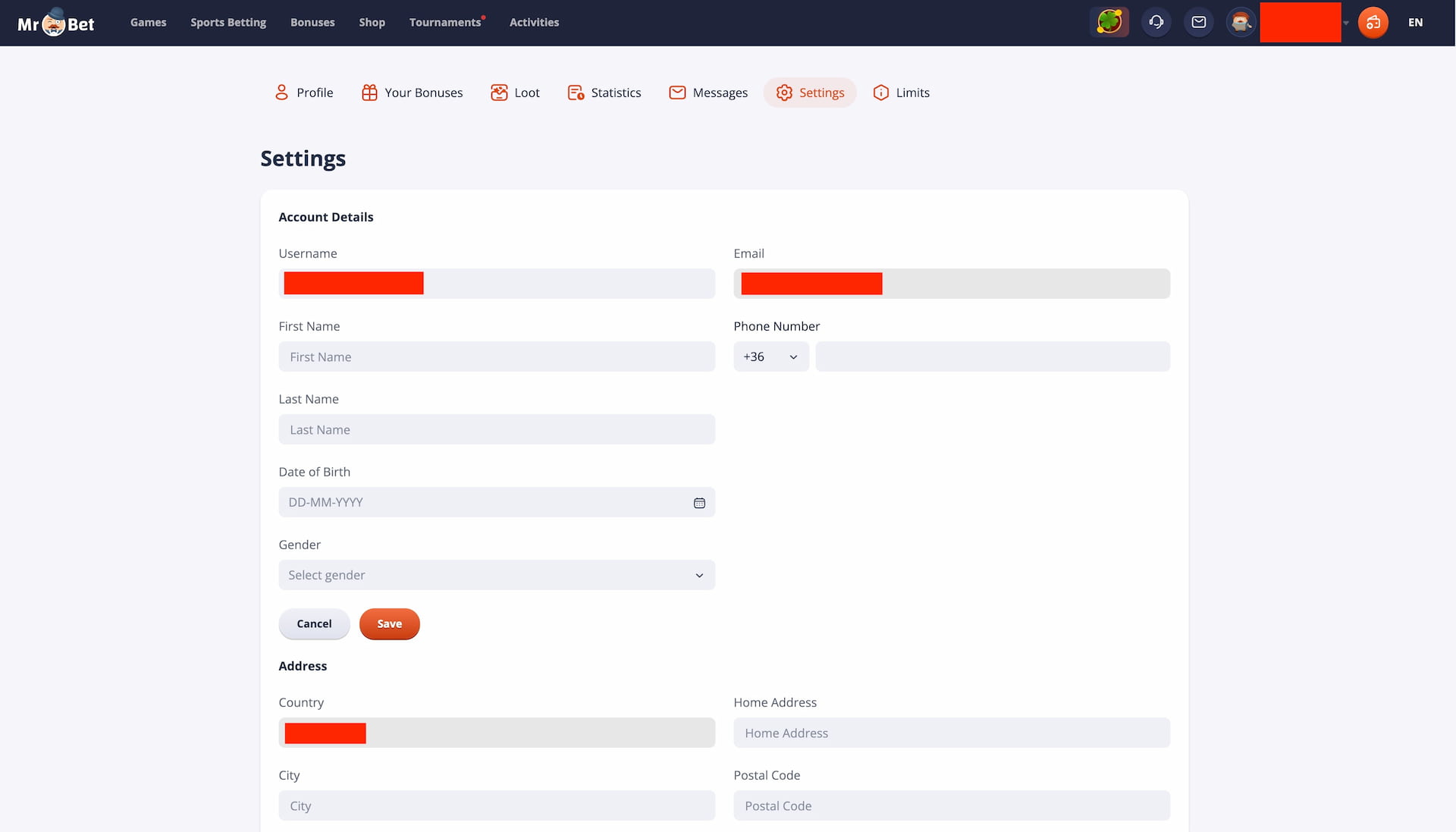 Provide further personal details and verify the mobile number.