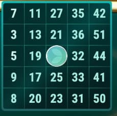 Mega Ball game numbers on a ticket