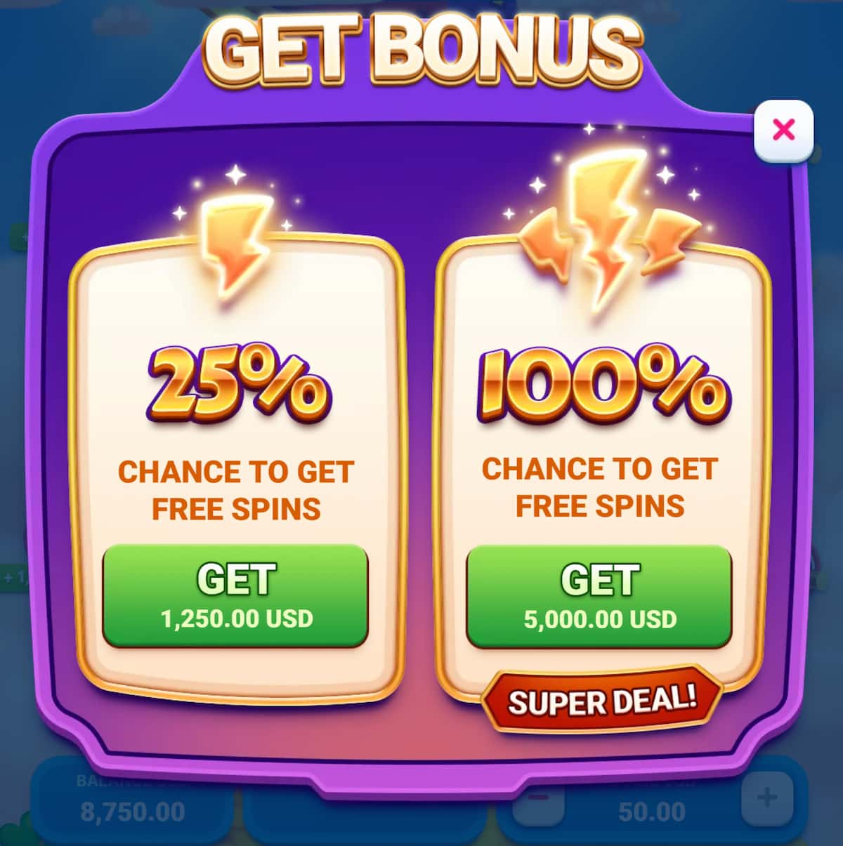 Bonus Buy feature of the Piggy Tap tapper game